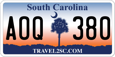 SC license plate AOQ380