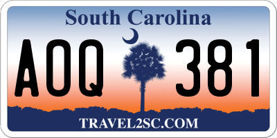 SC license plate AOQ381