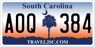 SC license plate AOQ384