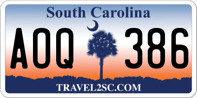 SC license plate AOQ386