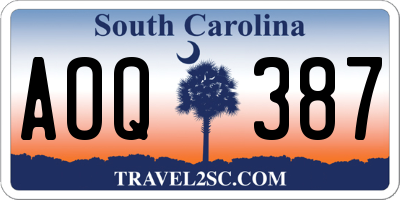 SC license plate AOQ387