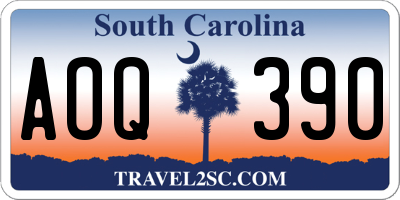 SC license plate AOQ390