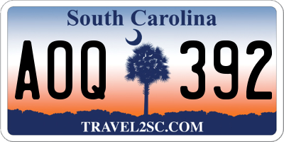 SC license plate AOQ392