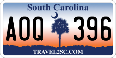 SC license plate AOQ396