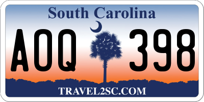SC license plate AOQ398