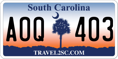 SC license plate AOQ403