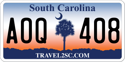 SC license plate AOQ408