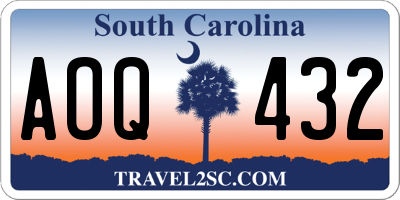 SC license plate AOQ432
