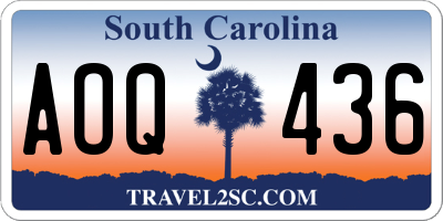 SC license plate AOQ436