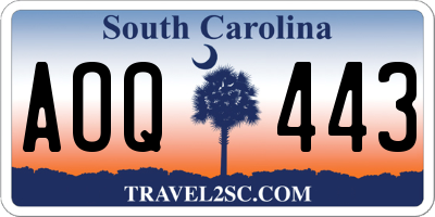 SC license plate AOQ443