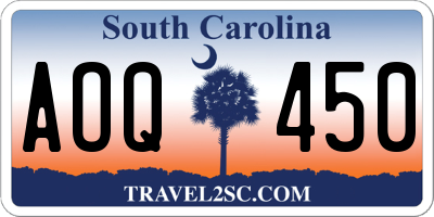 SC license plate AOQ450