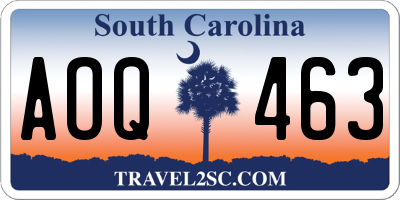 SC license plate AOQ463