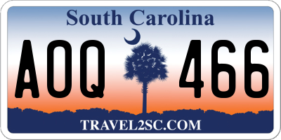 SC license plate AOQ466