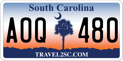 SC license plate AOQ480