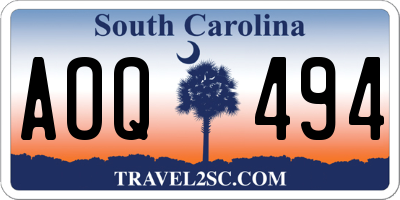 SC license plate AOQ494