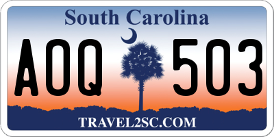 SC license plate AOQ503