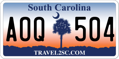 SC license plate AOQ504