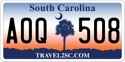 SC license plate AOQ508
