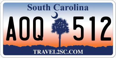 SC license plate AOQ512