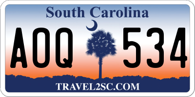SC license plate AOQ534