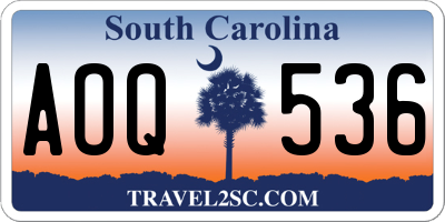 SC license plate AOQ536