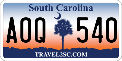 SC license plate AOQ540