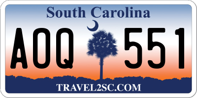 SC license plate AOQ551