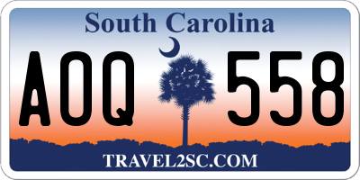 SC license plate AOQ558