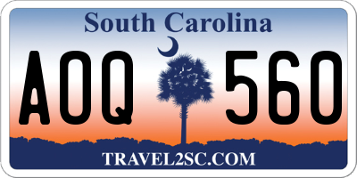 SC license plate AOQ560