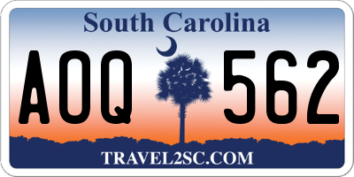 SC license plate AOQ562