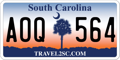 SC license plate AOQ564