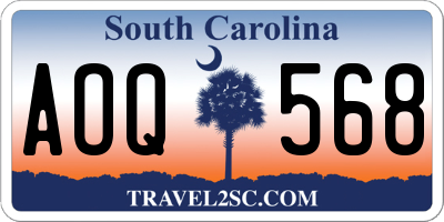 SC license plate AOQ568