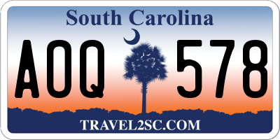 SC license plate AOQ578