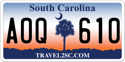 SC license plate AOQ610