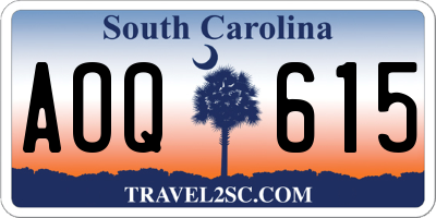 SC license plate AOQ615