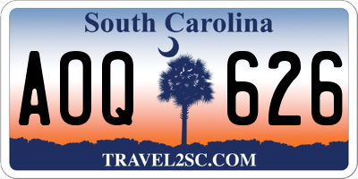 SC license plate AOQ626