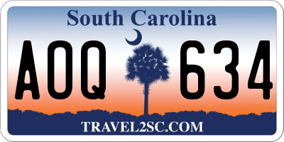 SC license plate AOQ634