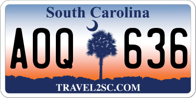 SC license plate AOQ636