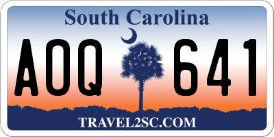 SC license plate AOQ641