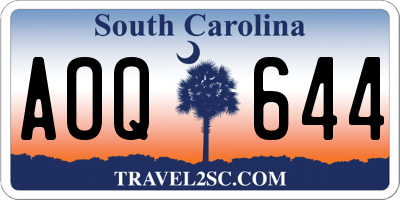 SC license plate AOQ644