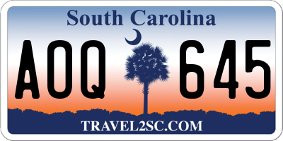 SC license plate AOQ645