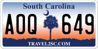 SC license plate AOQ649