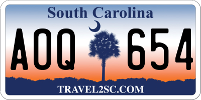 SC license plate AOQ654