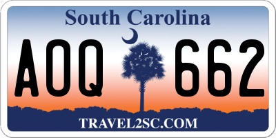 SC license plate AOQ662