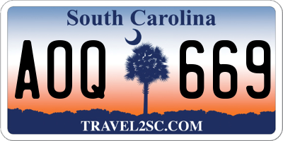 SC license plate AOQ669