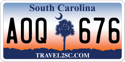 SC license plate AOQ676