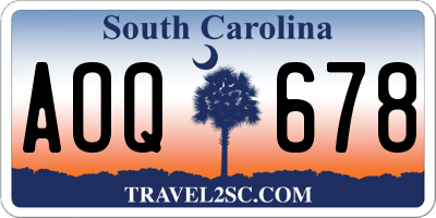 SC license plate AOQ678
