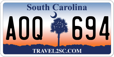 SC license plate AOQ694