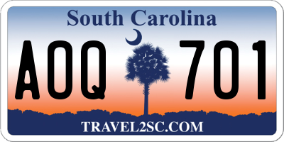 SC license plate AOQ701