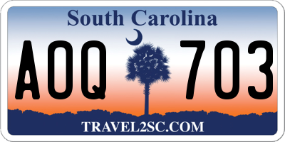 SC license plate AOQ703